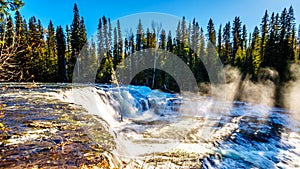 Water of the Murtle River as it tumbles over the cusp of Dawson Falls in Wells Gray Provincial Park photo