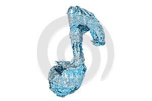 Water music note. 3D rendering