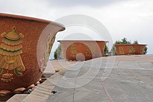 Water offering bowls at Tathagata Tsal Buddha Park