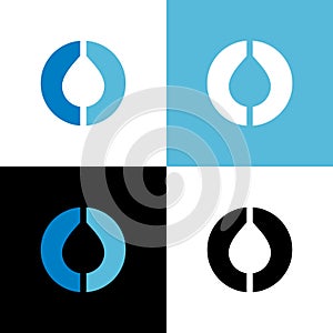 Water or oil drop logo design template elements - Vector