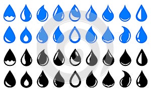 Water or oil drop set icons, water oil signs – vector
