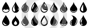 Water or oil drop set icons â€“ vector