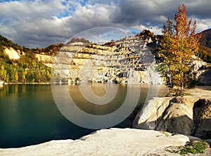 Water in open quarry