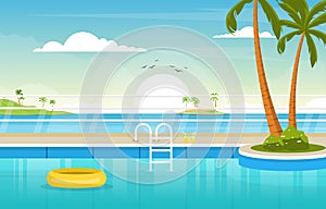 Water Outdoor Swimming Pool Hotel Nature Relax View Illustration