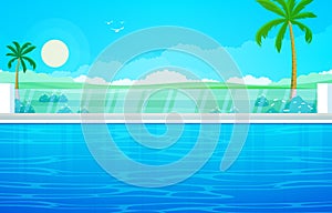 Water Outdoor Swimming Pool Hotel Nature Relax View Illustration