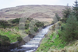 The water outfall at the Fofanny Water Treatment Works in the Western Mourne Mountians