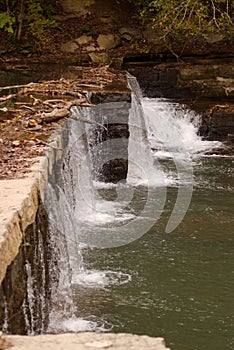 Water over dam at grist mill