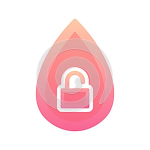 Water padlock gradient logo design template icon