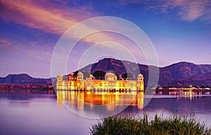 Water Palace Jal Mahal, Man Sager Lake, Jaipur, Rajasthan, India, Asia