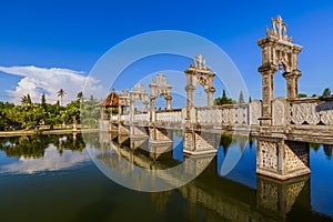 Water Palace Taman Ujung in Bali Island Indonesia photo
