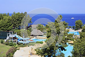 Water park and pool at Porto Carras Sithonia.