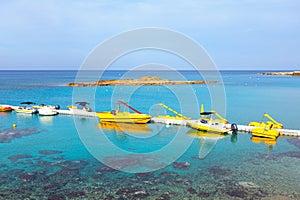 Water park with rental boats