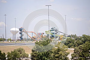 Water Park and Water Slide at an Amusement Park