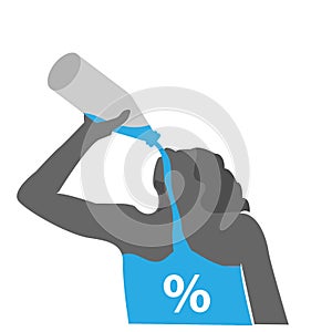 Water percentage in body. illustration in vector format