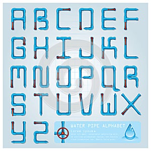 Water Pipe Alphabet Font Character