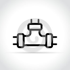 Water pipe icon on white background