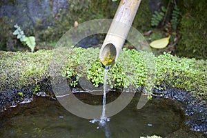 Water pipe in Japanese garden