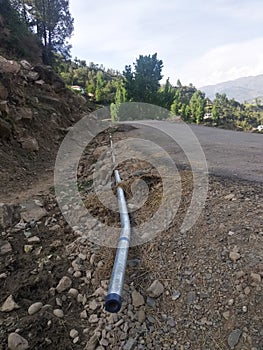 Water pipe line along road side