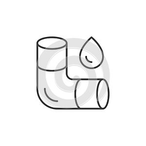 Water pipe line outline icon