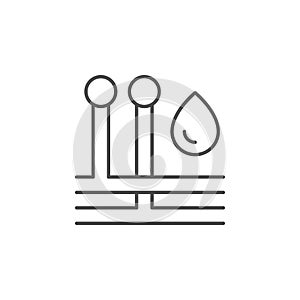 Water pipe line outline icon