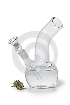 Water pipe with Marijuana bud