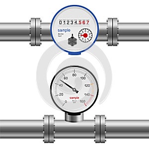 Water pipe pressure meter