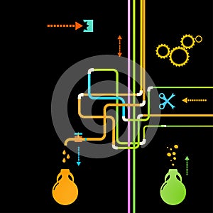 Water Pipe Vector illustration. Abstract design