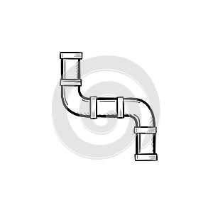 Water pipeline hand drawn sketch icon.