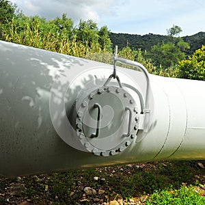 Water pipeline of Las Buitreras hydroelectric power plant in El Colmenar, Malaga province, Spain photo