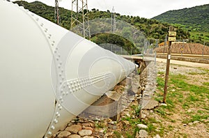 Water pipeline of the Las Buitreras hydroelectric power station in El Colmenar, Malaga province, Spain