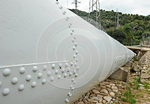 Water pipeline of the Las Buitreras hydroelectric power station in El Colmenar, Malaga province, Spain