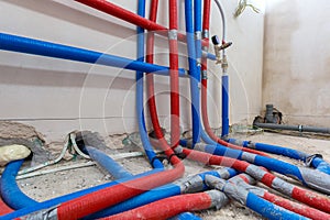 Water pipes of central heating system