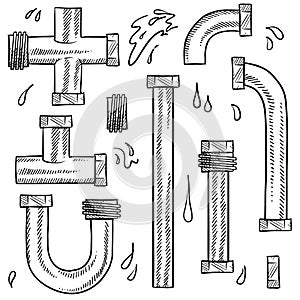 Water pipes sketch
