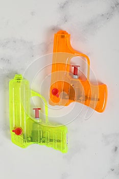 water pistol green on white background isolated