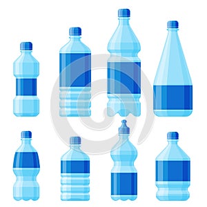 Water plastic bottle vector transparent mineral beverage blank refreshment nature blue clean liquid aqua fluid template