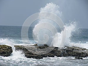 Water Plume from Waves on Reef