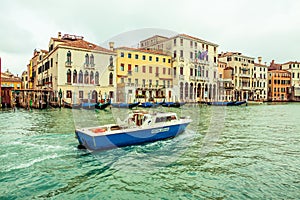 Water police patrol in Venice, Italy