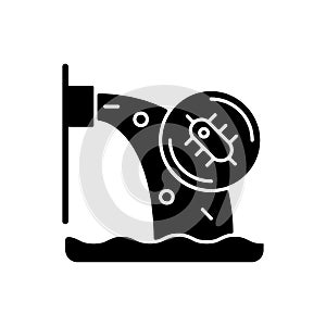 Water pollution black glyph icon