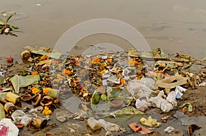 Water pollution due to dumping of garbage