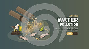 Water Pollution Horizontal Banner