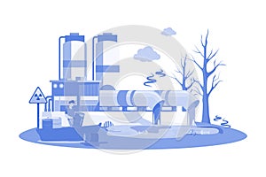 Water Pollution Illustration concept on a white background