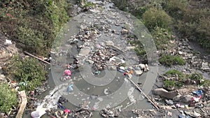 Water pollution in Nepal Kathmandu sacred river Bagmati