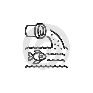Water pollution pipe line icon