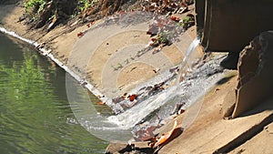 Water pollution in river