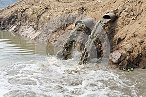 Water pollution in river