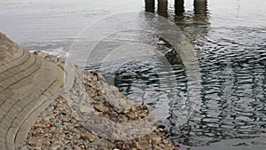 Water pollution - sewage water pumped onto river
