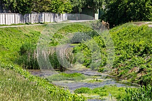 Water pollution in urban river