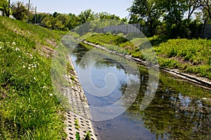 Water pollution in urban river