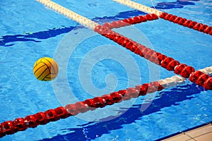 Water polo ball in swimming-pool