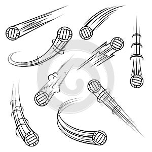 Water polo ball symbols movement set